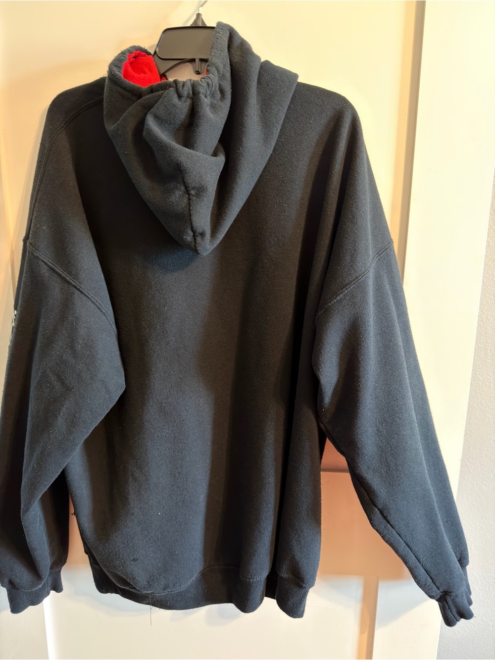 Gildan Black Hoodie with Red & White Logo - Picture 5 of 7